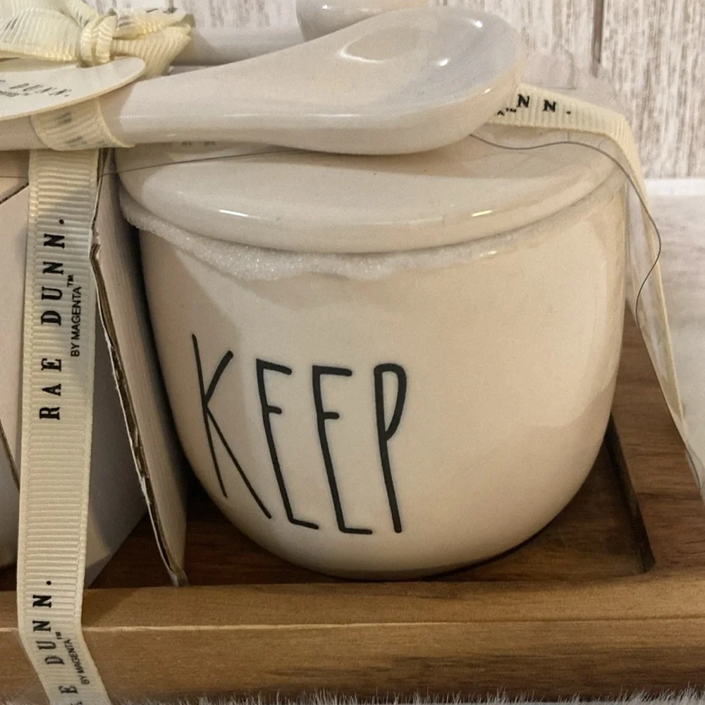 Rae Dunn Hold & Keep Containers with Lids & Spoons